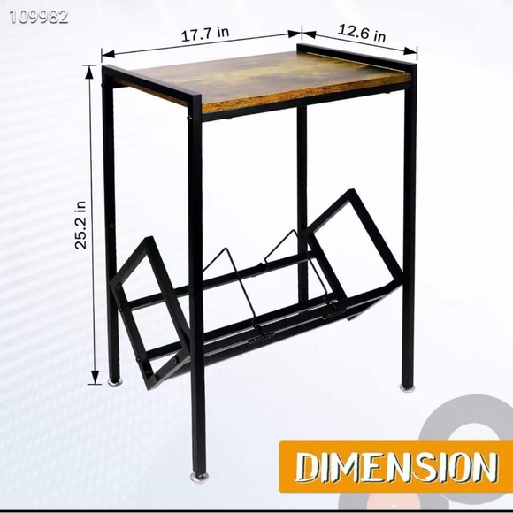 Record Player Stand with Vinyl Storage, Turntable Stand with Record Storage - Picture 2 of 9